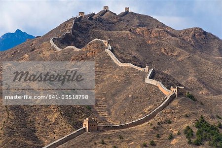 View of a section of the Great Wall, UNESCO World Heritage Site, between Jinshanling and Simatai near Beijing, China, Asia