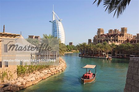 Madinat Jumeirah and Burj Al Arab Hotels, Jumeirah Beach, Dubai, United Arab Emirates, Middle East