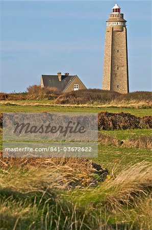 Lighthouse and keepers's house at Cap Levi, Manche, Normandy, France, Europe