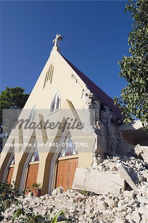 St. Therese church, January 2010 earthquake damage, Port au Prince, Haiti, West Indies, Caribbean, Central America
