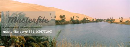 Lake, Erg Ubari, Sahara desert, Fezzan, Libya, North Africa, Africa