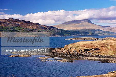 Loch Scridain and Ben More in the distance, Isle of Mull, Inner Hebrides, Scotland, United Kingdom, Europe