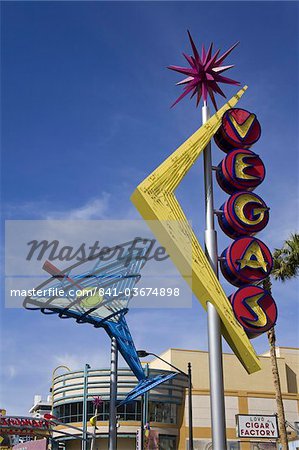 Historic Oscar's Martini neon sign on Fremont Street, Las Vegas, Nevada, United States of America, North America