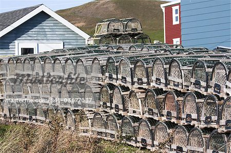 Lobster traps on Ile du Havre-aux-Maisons, Iles de la Madeleine (Magdalen Islands), Quebec, Canada, North America