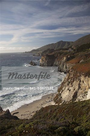 Rocky shoreline south of Carmel, California, United States of America, North America