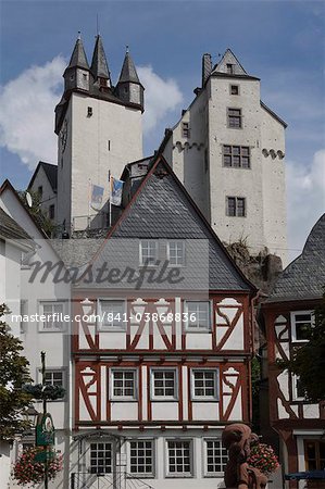 The Schloss and the medieval village of Diez on the River Lahn, Rhineland Palatinate, Germany, Europe