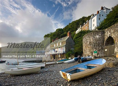 High tide in the old fishing village of Clovelly, North Devon, England, United Kingdom, Europe High tide in the old fishing village of Clovelly, North Devon, England, United Kingdom, Europe