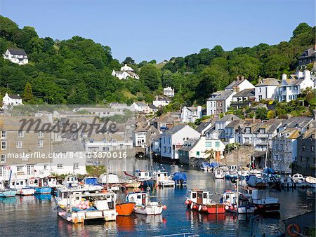 Fishing boats in Polperro Harbour, Polperro, Cornwall, England, United Kingdom, Europe Fishing boats in Polperro Harbour, Polperro, Cornwall, England, United Kingdom, Europe