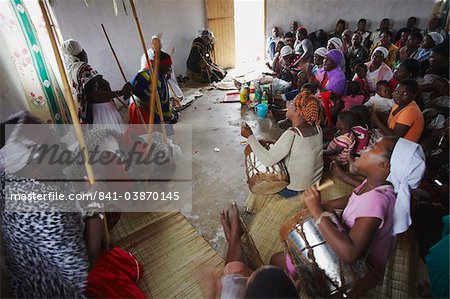 People worshipping at village healing ceremony, Eshowe, Zululand, KwaZulu-Natal, South Africa, Africa People worshipping at village healing ceremony, Eshowe, Zululand, KwaZulu-Natal, South Africa, Africa