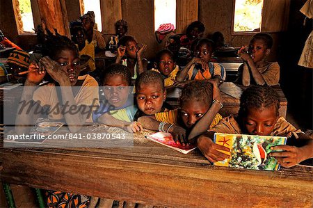 Village school, Youga-Na, Dogon area, Mali, West Africa, Africa