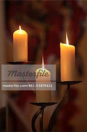 Church candles, Paris, France, Europe