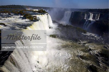 View over the Iguassu Falls from the Brazilian side, UNESCO World Heritage Site, Brazil, South America