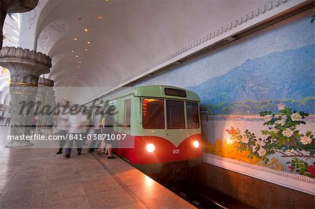 The metro of Pyongyang, Norh Korea, Asia