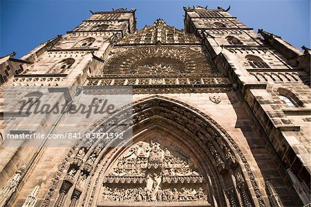 The medieval-era Gothic style St. Lorenz Church, one of the most important churches in Nuremberg, Bavaria, Germany, Europe