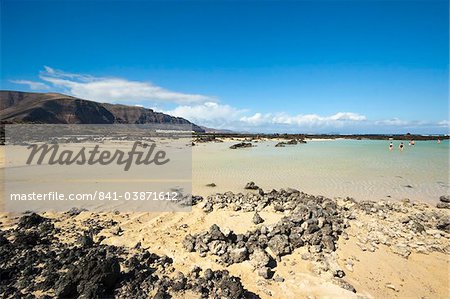 Bajo de los Sables beach near Orzola at the north east tip of the island, Lanzarote, Canary Islands Spain, Atlantic, Europe