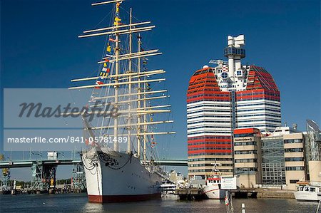 Barque The Viking and GotheborgsUtkiken, Gothenburg, Sweden, Scandinavia, Europe