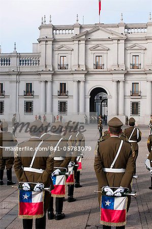 Changing of the Guard at Palacio de la Moneda, Santiago, Chile, South America