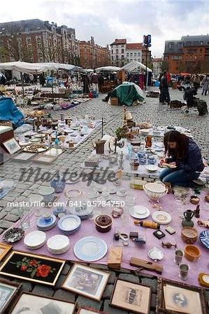 Jeu de Balle square flea market, Brussels, Belgium, Europe