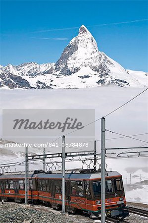 Matterhorn and Gornergrat cog wheel railway, Gornergrat, Switzerland, Europe