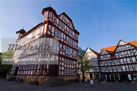 Half-timbered wood houses, Melsungen, Hesse, Germany, Europe
