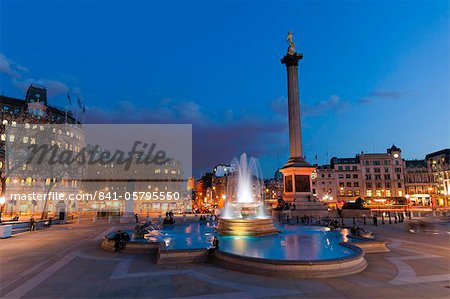 Nelsons Column and Trafalgar Square, London, England, United Kingdom, Europe