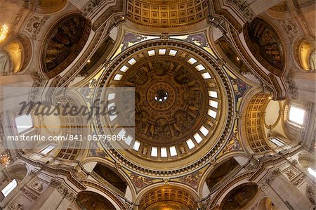 Interior of the dome of St Paul's Cathedral, London, England, UK, United Kingdom, GB, Great Britain, British Isles, Europe