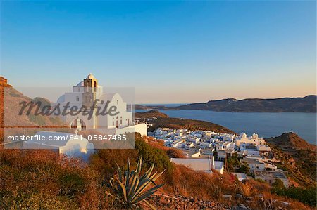 Kastro and the church Ipapanti, Plaka, old village, Milos, Cyclades Islands, Greek Islands, Aegean Sea, Greece, Europe