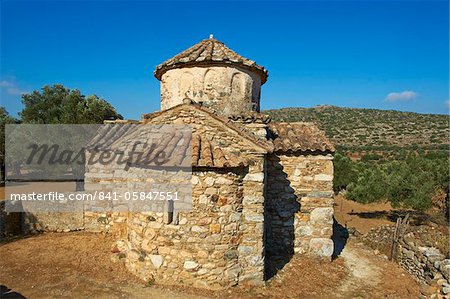 Agio Apostoli, Byzantine church in the olive trees, Naxos, Cyclades Islands, Greek Islands, Greece, Europe