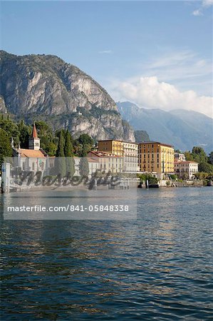 View of the town of Cadenabbia from ferry, Lake Como, Lombardy, Italian Lakes, Italy, Europe