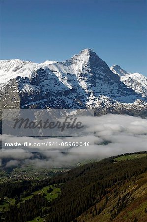 View from Grindelwald-First to Bernese Alps with Eiger, Bernese Oberland, Swiss Alps, Switzerland, Europe
