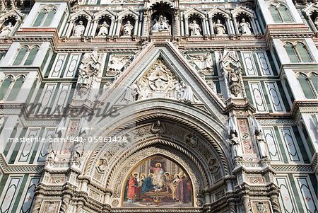 Facade of cathedral Santa Maria del Fiore (Duomo), UNESCO World Heritage Site, Florence, Tuscany, Italy, Europe