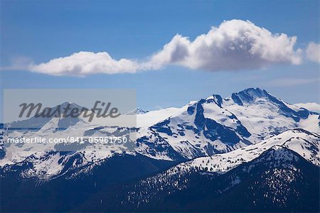 Snow covered mountains from the top of Whistler Mountain, Whistler, British Columbia, Canada, North America
