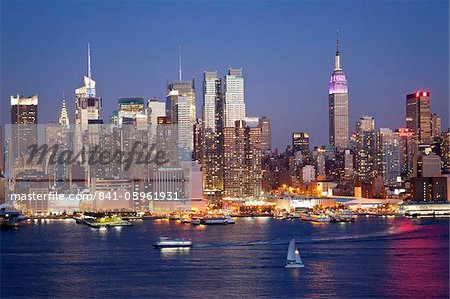 View of Midtown Manhattan across the Hudson River, Manhattan, New York City, New York, United States of America, North America