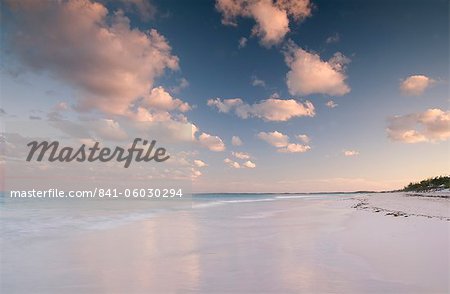 Clouds at sunset over Pink Sands Beach, Harbour Island, Eleuthera, The Bahamas, West Indies, Atlantic, Central America