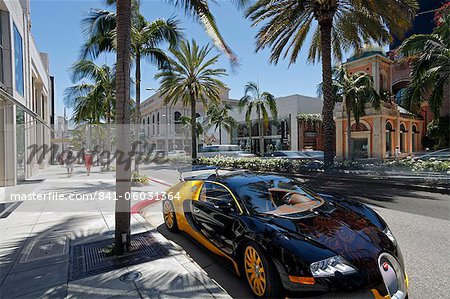 Luxury car parked on Rodeo Drive, Beverly Hills, Los Angeles, California, United States of America, North America