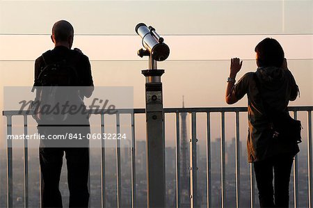 Tourists on top of Montparnasse tower, Paris, France, Europe