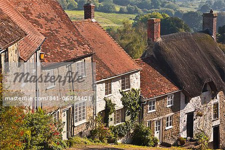 The famous cobbled street of Gold Hill in Shaftesbury, Dorset, England, United Kingdom, Europe