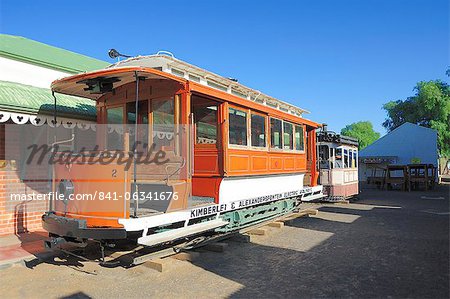 Old tram in Kimberley diamond town, Kimberley, South Africa, Africa