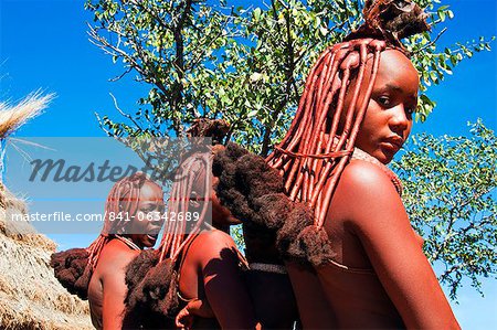 Hairstyle of Himba women, Kaokoveld, Namibia, Africa