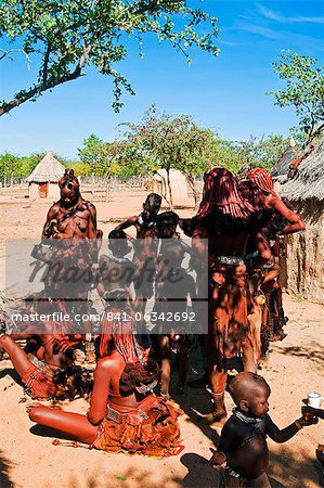 Himba people, Kaokoveld, Namibia, Africa