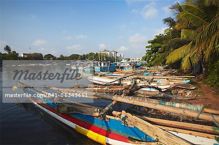 Fishing boats in Negombo Lagoon, Negombo, Western Province, Sri Lanka, Asia Fishing boats in Negombo Lagoon, Negombo, Western Province, Sri Lanka, Asia