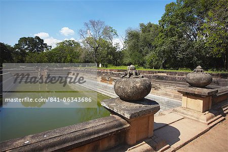 Kuttam Pokuna (Twin Ponds), Northern Ruins, Anuradhapura, UNESCO World Heritage Site, North Central Province, Sri Lanka, Asia