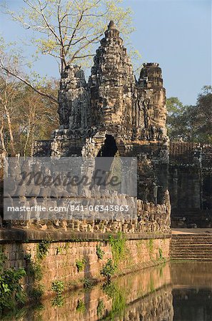 South Gate, Angkor Thom, Angkor Archaeological Park, UNESCO World Heritage Site, Siem Reap, Cambodia, Indochina, Southeast Asia, Asia