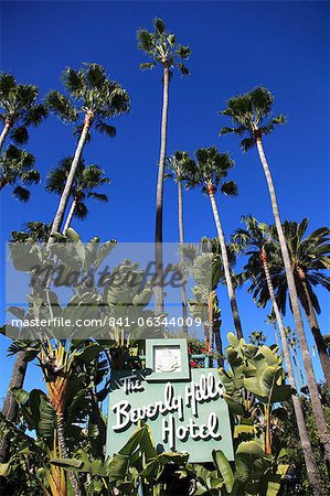 Sign for Beverly Hills Hotel, Beverly Hills, Los Angeles, California, USA
