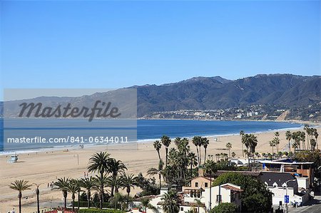 Beach, Santa Monica, Malibu Mountains, Los Angeles, California, USA