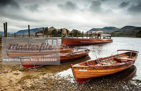 Keswick launch boats, Derwent Water, Lake District National Park, Cumbria, England