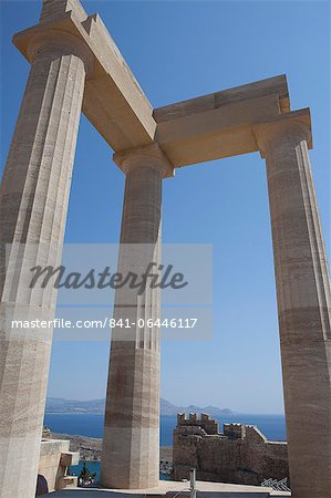 The Acropolis of Lindos, Rhodes, Dodecanese, Greek Islands, Greece, Europe