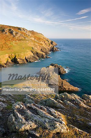 Soar Mill Cove from Cathole Cliff, South Hams, Devon, England, United Kingdom, Europe