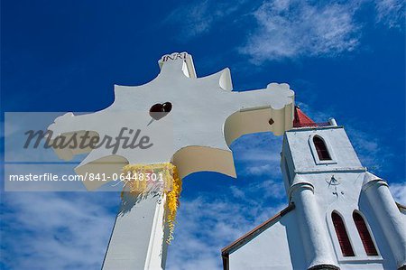 Church near Pouebo on the east coast of Grande Terre, New Caledonia, Melanesia, South Pacific, Pacific