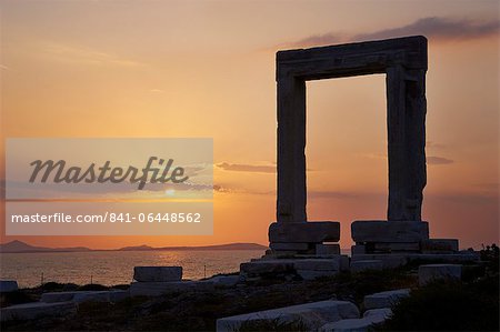 Gateway, Temple of Apollo, archaeological site, Naxos, Cyclades, Greek Islands, Greece, Europe